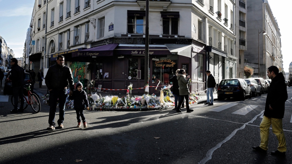 Outside the 'Casa Nostra' restaurant in Paris