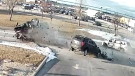 Surveillance camera footage of the crash.