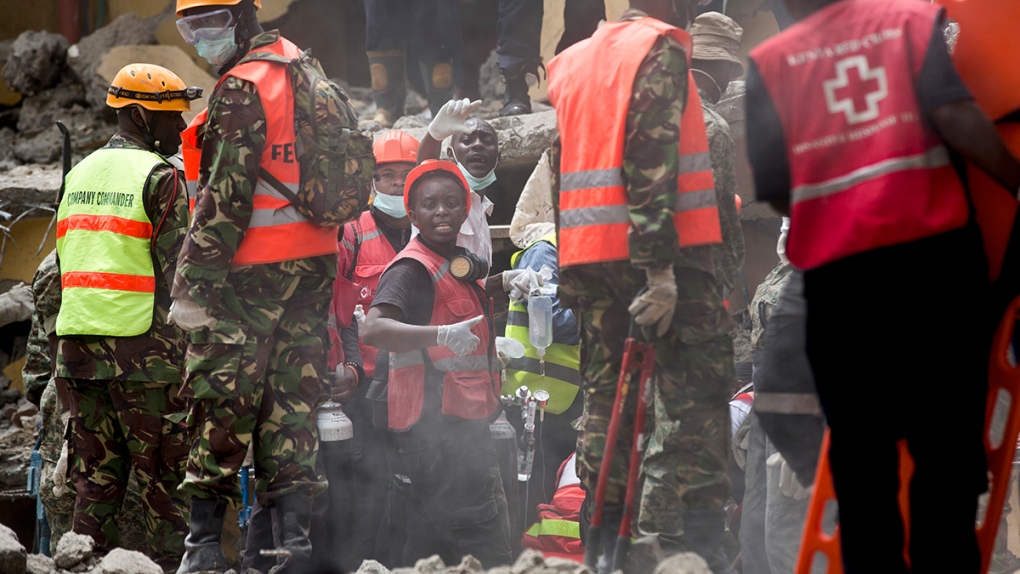 Rescue efforts after building collapse in Kenya