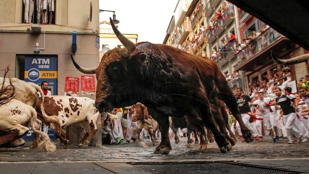 2 Spaniards gored, 3 injured in Pamplona bull run | CTV News