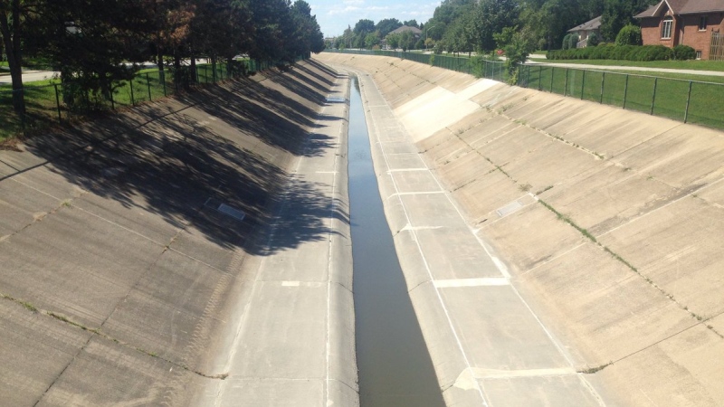 The Grand Marais drain  in south Windsor, Ont., on Tuesday, Aug. 23, 2016. (Rich Garton / CTV Windsor)