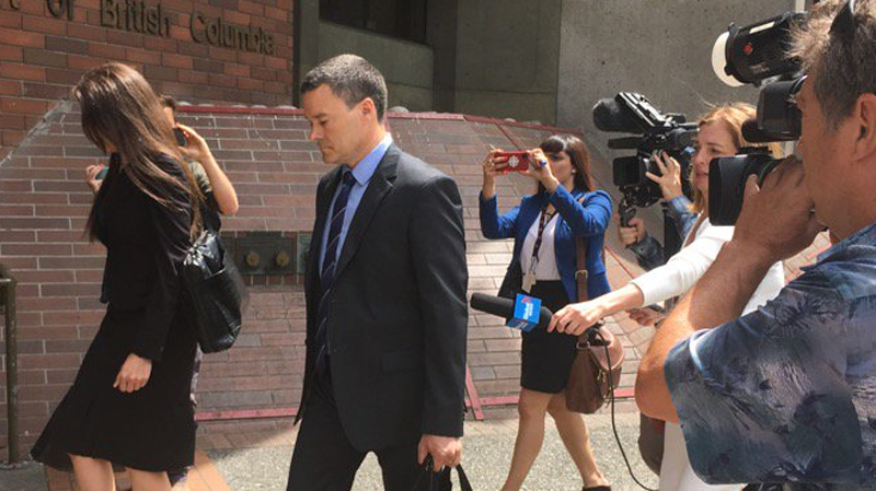 Former RCMP spokesperson Tim Shields arrives at provincial court in Vancouver for his sexual assault trial. June 7, 2017. (CTV)
