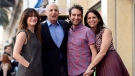 Jeffrey Tambor, second from left, a cast member in the Amazon series "Transparent," poses with fellow cast members, from left, Kathryn Hahn, Jay Duplass and Amy Landecker during a ceremony awarding him a star on the Hollywood Walk of Fame on Tuesday, Aug. 8, 2017. (Chris Pizzello / Invision)