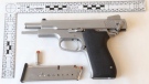 A loaded semi-automatic handgun was found on a suspect during a vehicle takedown in Ottawa's west end on Wednesday, Jan. 31, 2018.  (Ottawa Police)