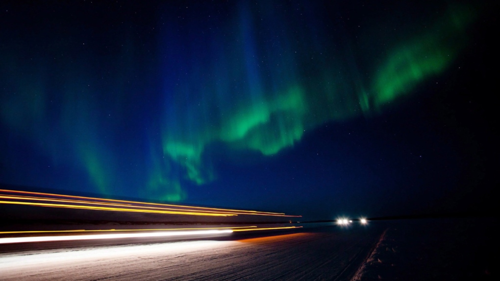 Aurora borealis near Yellowknife, N.W.T.