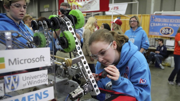 Canadian girl power: All-female team competes at robotics event | CTV News