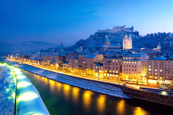 This Salzburg Olympic Bid 2014 image shows the city with its famous landmark the castle of Hohen Salzburg.