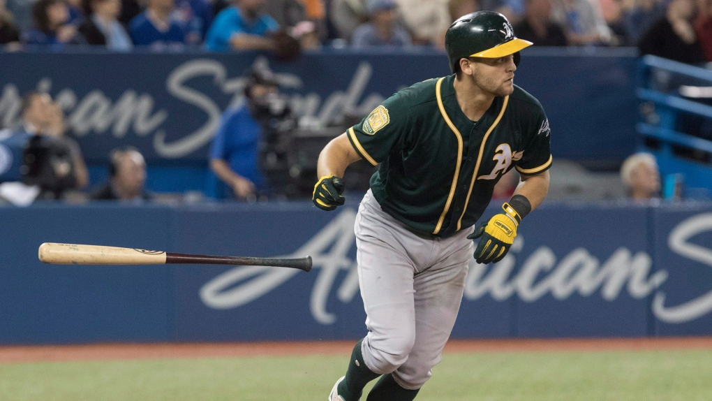 Chad Pinder hits first career grand slam as A's rally past Blue Jays 5-4 |  CTV News