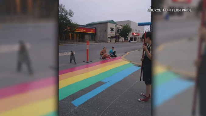 Flin Flon Rainbow Crosswalk