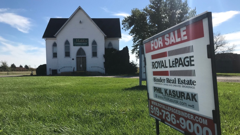 The Malden Community and Cultural Centre at the end of Howard Avenue is for sale in Amherstburg, Ont., on Tuesday, Oct. 17, 2018. (Rich Garton / CTV Windsor)