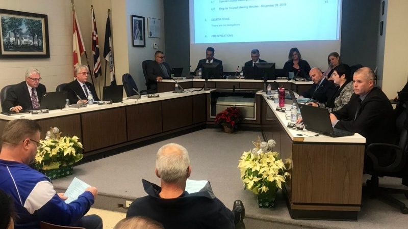 Amherstburg Town Council pictured here on December 10, 2018. (Rich Garton / CTV Windsor)