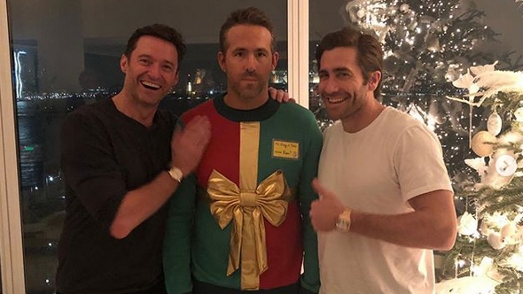 Sad-faced Ryan Reynolds tricked into ugly sweater by Hugh Jackman, Jake  Gyllenhaal | CTV News