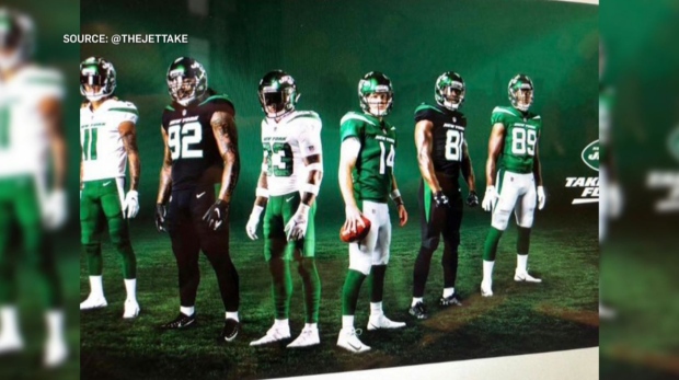 Leaked New York Jets jerseys 'very similar' to Rider green and white: fans  | CTV News