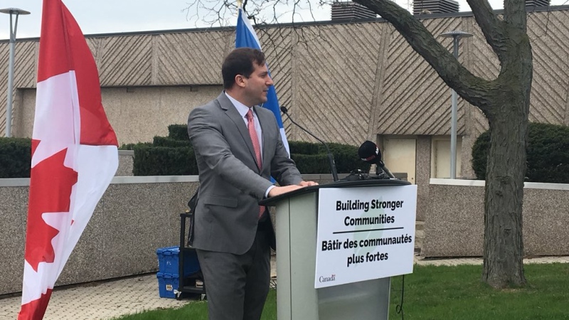 Marco Mendicino, parliamentary secretary to Minister of Infrastructure and Communities François-Philippe Champagne, made the announcement in Windsor on Friday, April 18, 2019. (Ricardo Veneza / CTV Windsor)