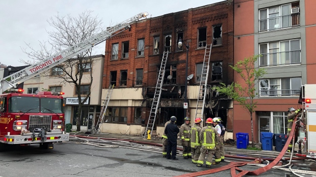 Three-alarm fire at historic hotel in the Junction | CTV News