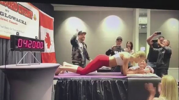 Montrealer smashes record for longest plank held by a woman | CTV News