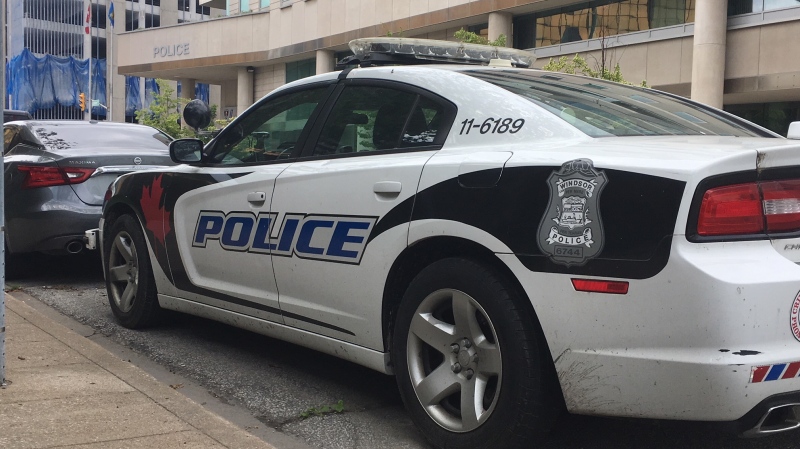 A Windsor police cruiser sits outside of headquarters in Windsor, Ont., on Monday, June 24, 2019. (Chris Campbell / CTV Windsor)