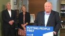 Ontario Premier Doug Ford speaks in Lucan, Ont. on Tuesday, July 23, 2019. (Jim Knight / CTV London)