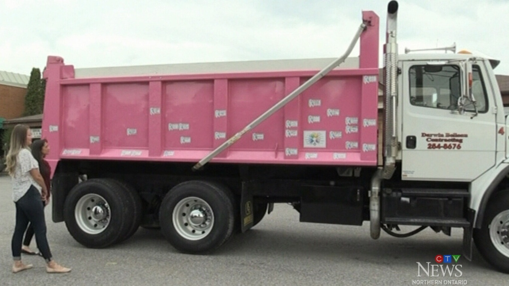 pink dump truck