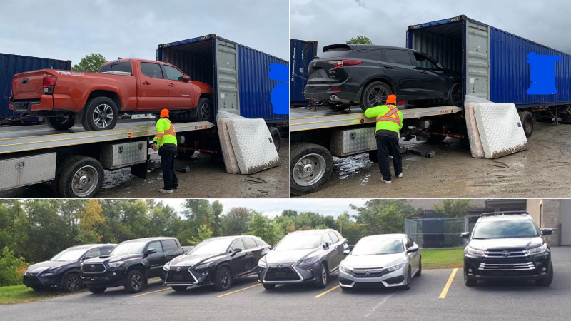 Police say as a part of the investigation a large number of stolen vehicles were also recovered from sea containers in Vancouver and Lachine, Que.