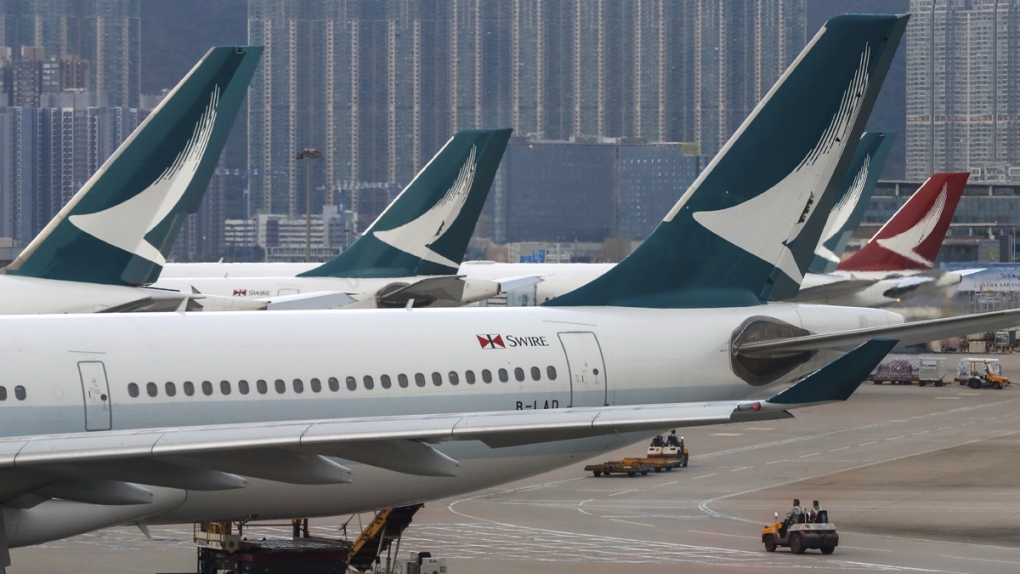 Cathay Pacific Airways planes in Hong Kong