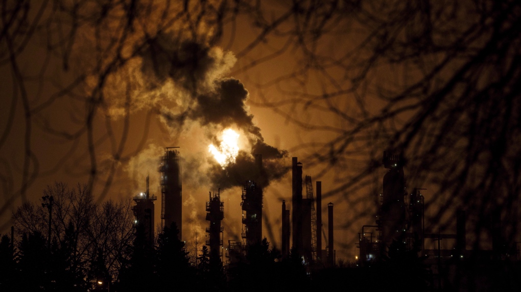 flare stack, refinery, Edmonton