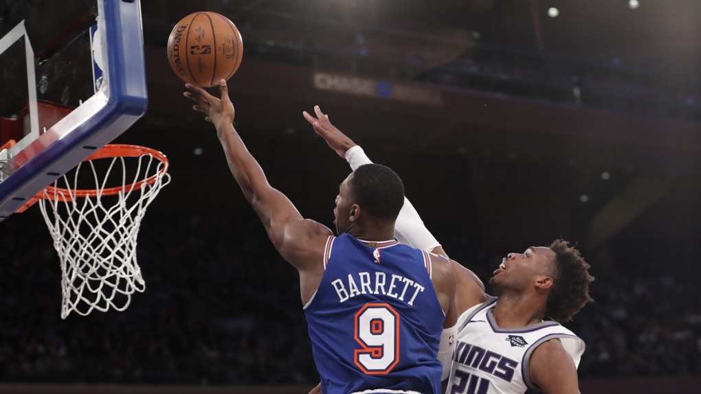 New York Knicks guard RJ Barrett (9) in action