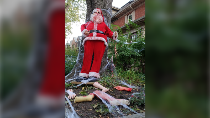 Nikolina Nikolova's "Zombie Santa" was stolen from her front yard in Toronto on Nov. 30, 2019. (Nikolina Nikolova) 