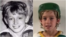 Eight-year-old Gordie Gilders (right) was picked to play the role of a young Wayne Gretzky (left) in a new Tim Hortons commercial.
