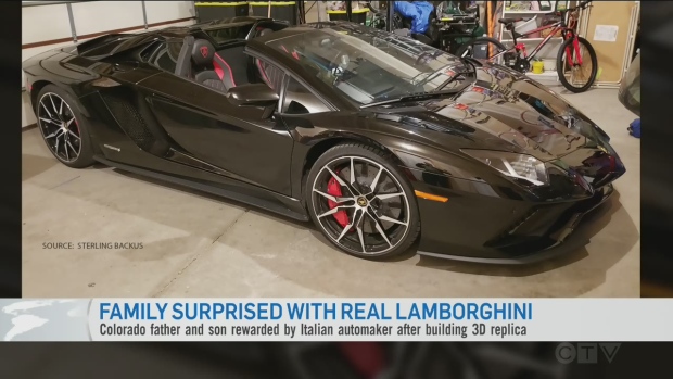 A family making a 3D-printed Lamborghini replica was surprised with the  real thing | CTV News