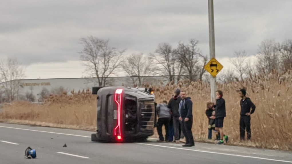 Flipped SUV