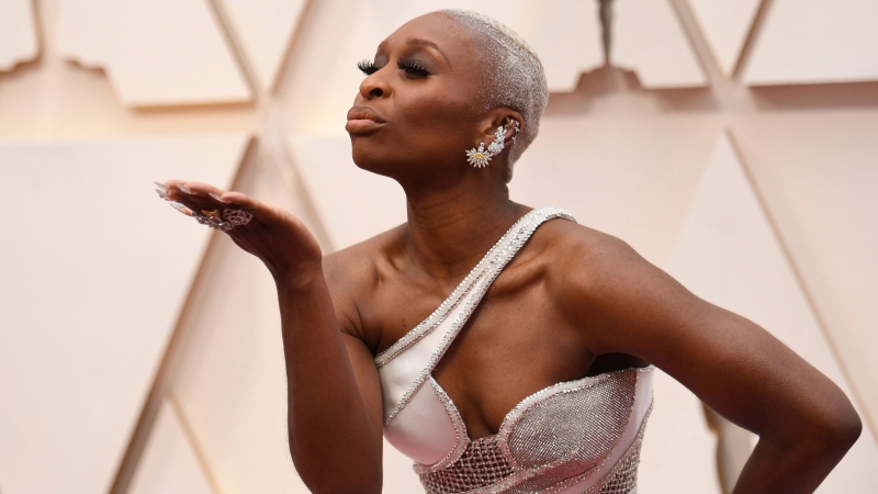 Cynthia Erivo arrives at the Oscars on Sunday, Feb. 9, 2020, at the Dolby Theatre in Los Angeles. (Photo by Richard Shotwell/Invision/AP)