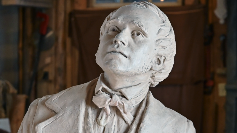 West Quebec artist David Clendining sculpted a life-size statue of a young Charles Darwin for the Smithsonian in Washington, D.C.