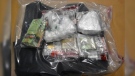 Drugs and cash seized in a massive co-ordinated drug bust in southwestern Ontario. (Source: London Police Service) 