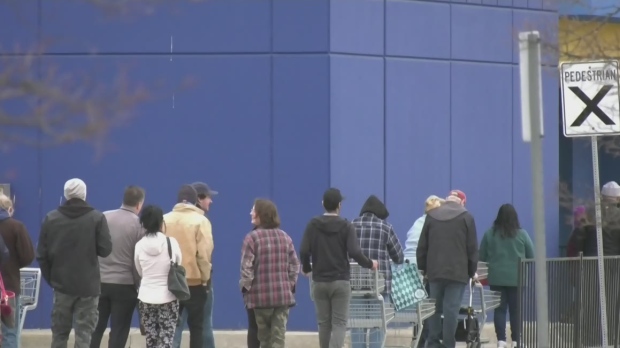 Long lines a new norm at stores amidst pandemic | CTV News