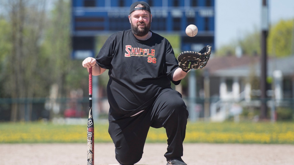 Jason Dorrington at a baseball field in Montreal