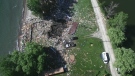 An aerial image of a house explosion that claimed the lives of two people in Marentette Beach in Leamington, Ont. (source: Ontario Fire Marshal) 