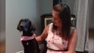 Emma Donovan with her new Great Dane puppy Willow. (Nate Vandermeer / CTV News Ottawa)