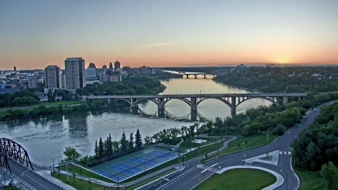 Morning rains release, moving North and East: This is your Saskatoon