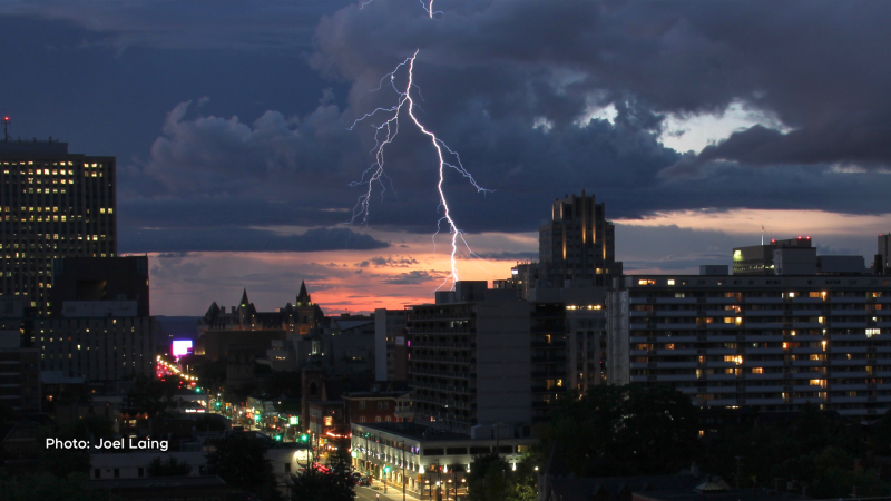 Lightning over Elgin Street. (Joel Laing/CTV Viewer)