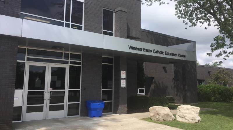 The Windsor-Essex Catholic District School Board main office in Windsor, Ont., on Tuesday, Aug, 4, 2020. (Chris Campbell / CTV Windsor)