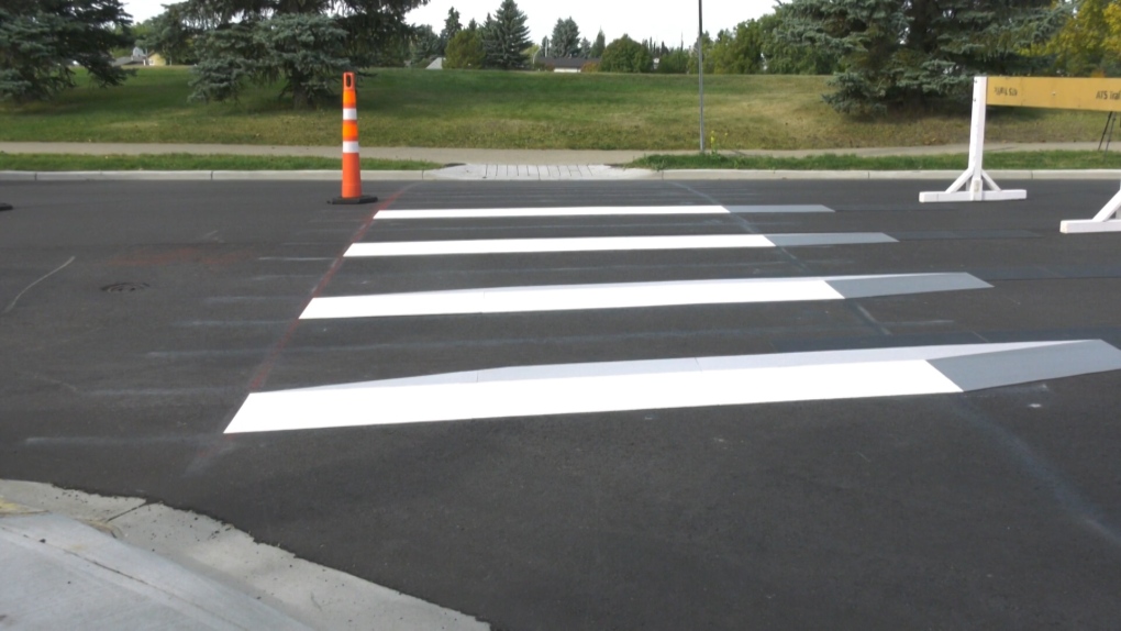 Beaumont installs 'first-of-its-kind' 3D crosswalk | CTV News