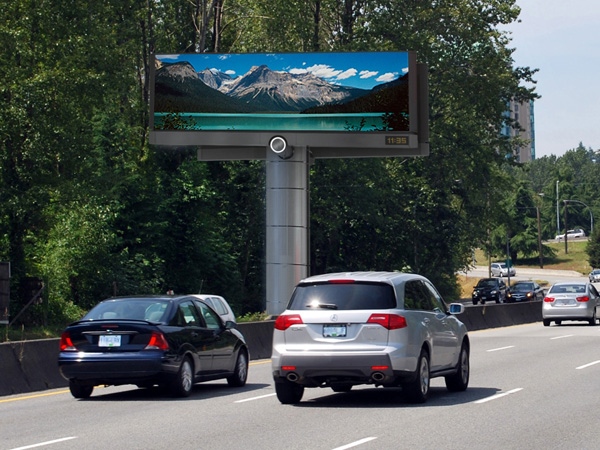 A mock-up of the Marine Drive billboard viewed from the south side. October 15, 2009. (PEAK Communicators)