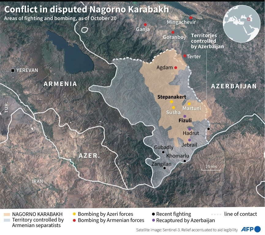 Satellite map of Nagorno-Karabakh