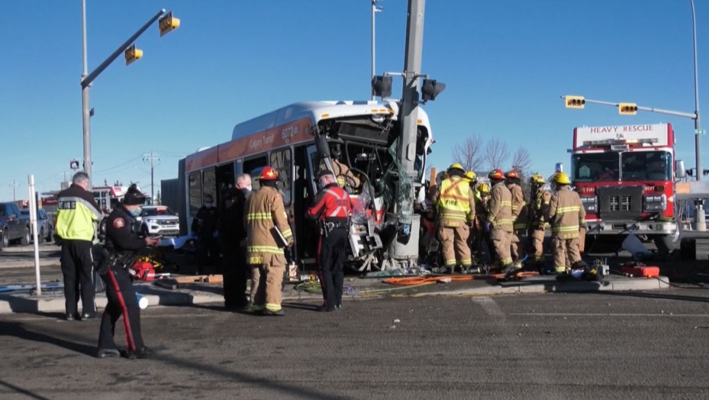 calgary, calgary transit, bus crash, life-threaten