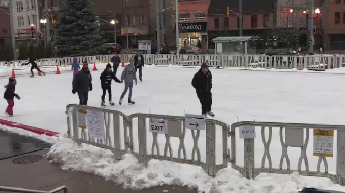 A family friendly New Year's Eve party is planned at Uptown Waterloo ice rink, pictured here. (File photo/CTV Kitchener) 