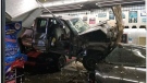 A pickup truck smashed into an Ingersoll business damaging several cars in the process. (OPP Twitter)