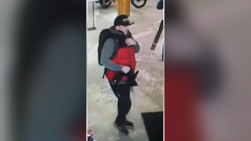 Ottawa police are asking for the public's help identifying this man, who is accused of stealing clothes from a business on Richmond Road and threatening staff with bear spray. (Photo submitted by the Ottawa Police Service)