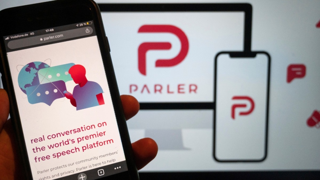 Website of the social media platform Parler