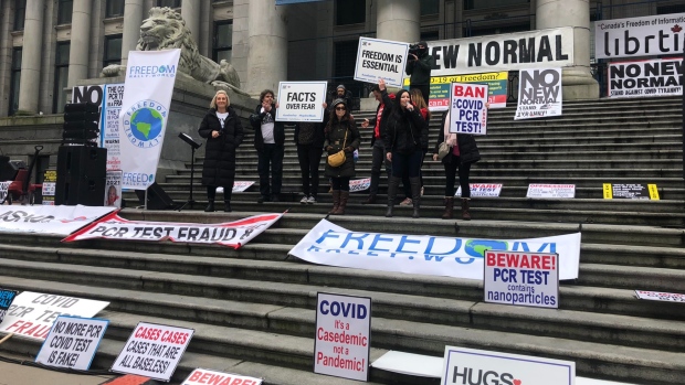 Protesters Gather In Downtown Vancouver For Rally Against COVID-19 ...